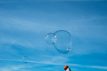 soap bubbles in the sky