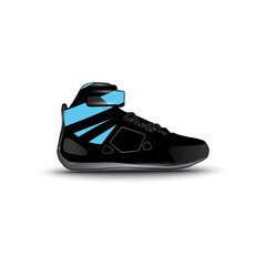 sports shoes with abstract racing vector motifs
