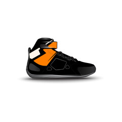 sports shoes with abstract racing vector motifs
