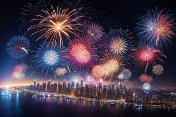 Wonderful Firework Shells for celebrating Happy New Year by Generative AI