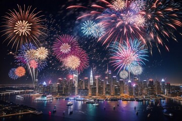 Wonderful Firework Shells for celebrating Happy New Year by Generative AI