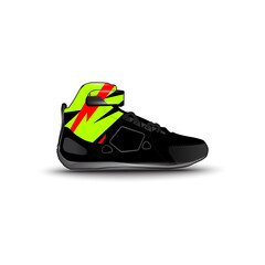 sports shoes with abstract racing vector motifs
