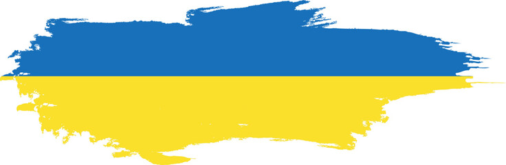 Flag of Ukraine in brush stroke background