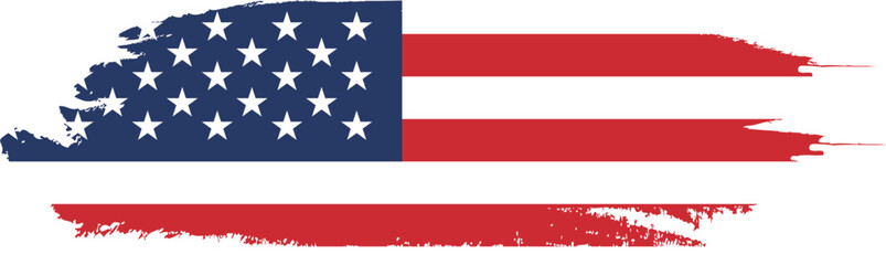 Flag of USA in brush stroke background