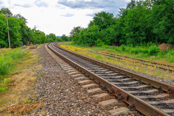 Fototapeta premium Railway. Background with selective focus and copy space