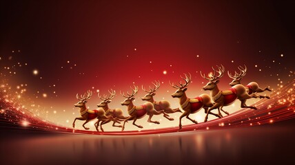 Festive Sleigh Bells and Reindeer Background