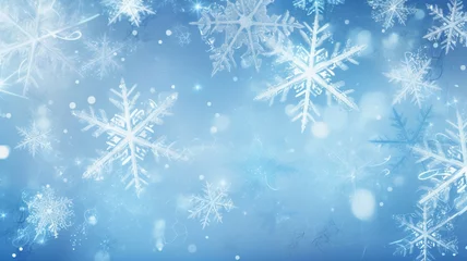 Poster Icy Blue and Silver Snowflakes Background © Michael