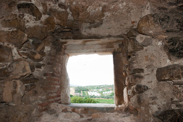 Fototapeta premium Athens, Greece / September 2023: Interior of a Thirteenth century Frankish tower of the De LaRoche monarch in Athens. Medieval Greece. 