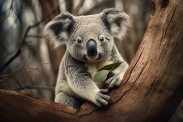 Koala leaps for love | Valentine's | 4k, 8k, HDR. Generative AI
