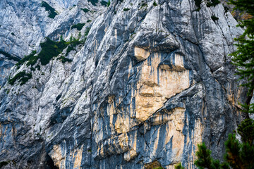 Pagan girl - natural image of a woman face on Prisank mountain, Triglav National Park, Julian Alps,...