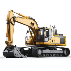 excavator on a white background