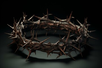 A lifelike representation of the crown of thorns. Generative AI