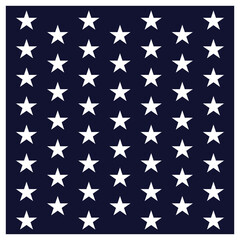 White stars on a dark blue background. American flag pattern. Vector illustration. Abstract background 