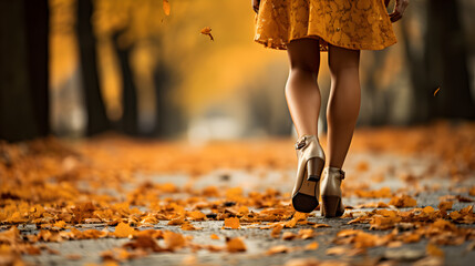 Autumn Walk, Trendy Fashion for Woman's Feet and Legs