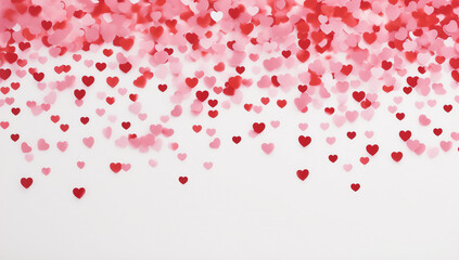 Many hearts on white background postcard