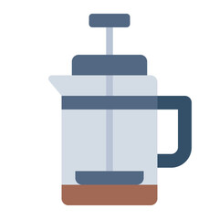 French Press color flat icon