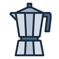 Moka Pot color filled line icon