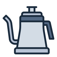 Kettle color filled line icon