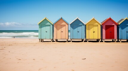 Fototapeta na wymiar beach huts on a beach