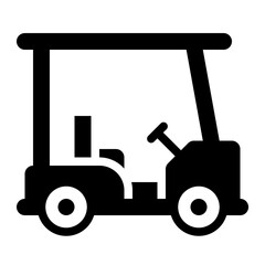 Golf Cart black solid glyph icon