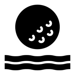 Water Hazard black solid glyph icon