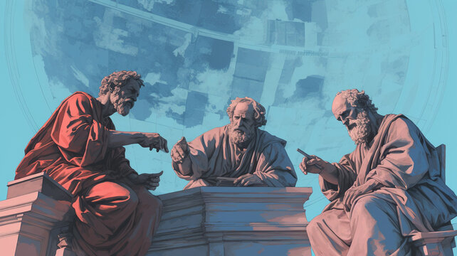Ancient Greek philosophers in discussion