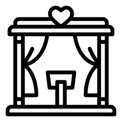 Wedding Altar black outline icon