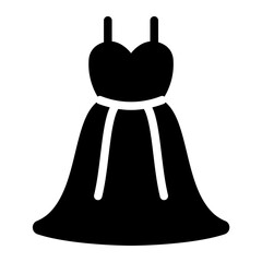 Wedding Dress black solid glyph icon