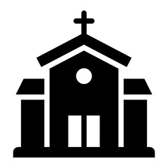 Church black solid glyph icon