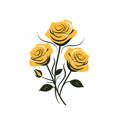 Roses in cartoon, doodle style. 2d vector illustration in logo, icon style. AI Generative