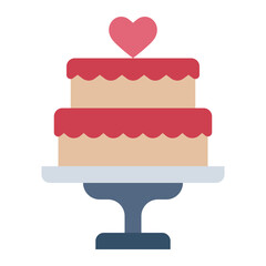 Wedding Cake color flat icon