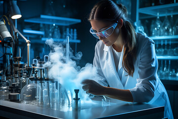 Senior female researcher working in laboratory