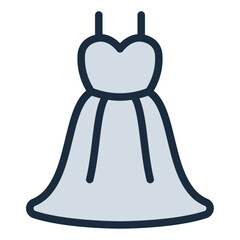 Wedding Dress color filled line icon