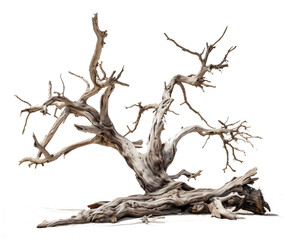 Dead tree, decaying wood, fallen timber,  isolated on transparent background, PNG