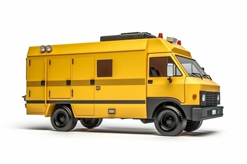 isolated ambulance on white background. Generative AI