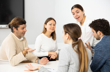 College students in study group preparing for test together