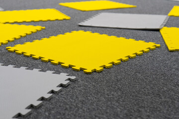 Plastic mats for children in kindergarten.
