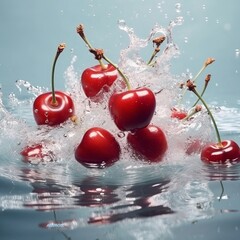 Cherry Water Splash Dark Bakground