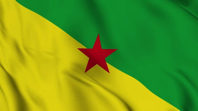 French Guiana Waving Flag Realistic Animation Video
