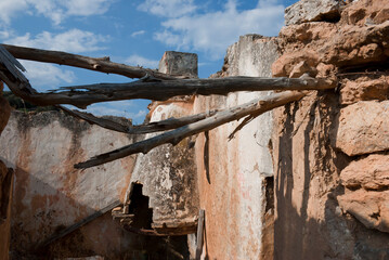 Athens, Greece / September 2023: Traditional village architecture form the Mesogeia region in Attika, Greece.