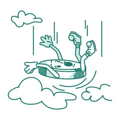 Character Of Coin Falls Down