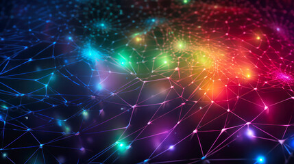 3d rendering of abstract background with connection lines. Network concept. Ai generative.