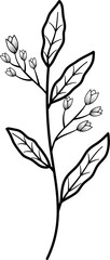 Botanical line leaf