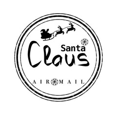 Round seal for Santa Claus envelope delivery to Pole Nord with Reindeer, Dear Stanta, PNG