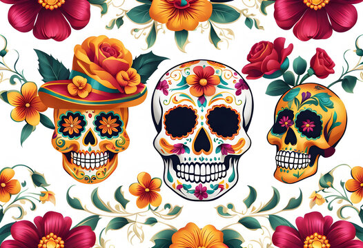  Beautiful design for the Day of the Dead holiday.
