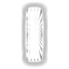White symbol with ultra thin silver luminous vertical straps. letter i
