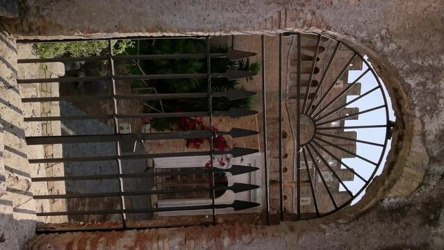 Vertical video with ancient Ostia Castle gate