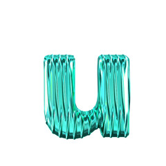 Turquoise symbol with vertical ribs. letter u