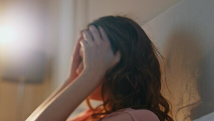 Blurred woman feeling dizzy in sunlight closeup. Upset female suffering headache - Powered by Adobe