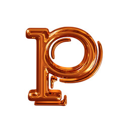 Redheaded symbol. letter p
